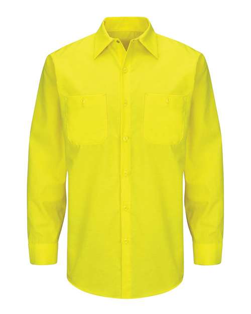 Red Kap Men's Tall Enhanced & Hi-Visibility Long Sleeve Work Shirt SY14T
