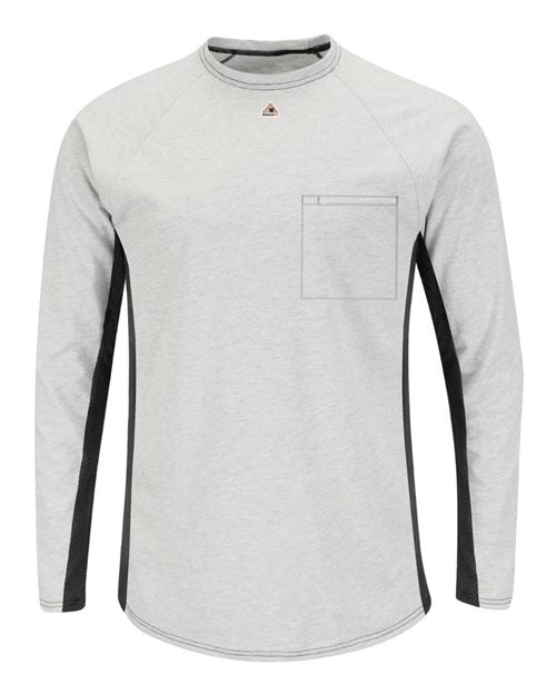 Bulwark Men's Long Sleeve FR Two-Tone Base Layer with Concealed Chest Pocket - EXCEL FR MPS8
