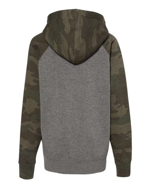 Independent Trading Co. Youth Lightweight Special Blend Raglan Hooded Sweatshirt PRM15YSB