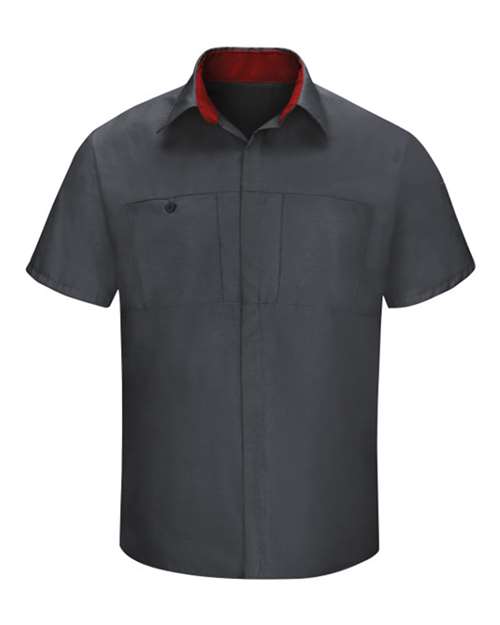 Red Kap Men's Performance Plus Short Sleeve Shirt With Oilblok Technology SY42