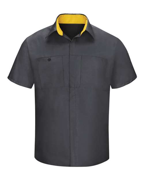 Red Kap Men's Performance Plus Short Sleeve Shirt With Oilblok Technology SY42