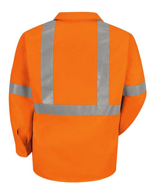 Red Kap Men's High Visibility Safety Long Sleeve Work Shirt SS14HV