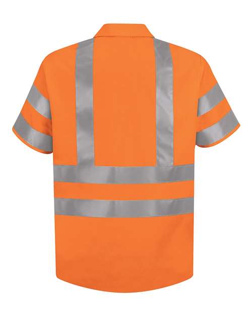 Red Kap Men's High Visibility Safety Short Sleeve Work Shirt SS24HV