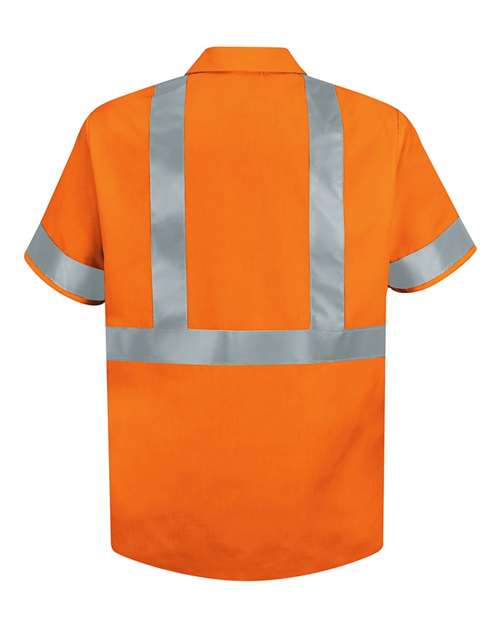 Red Kap Men's High Visibility Safety Short Sleeve Work Shirt SS24HV