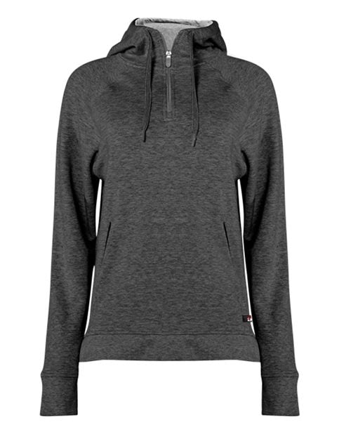 Badger Women's FitFlex French Terry Quarter-Zip Hooded Pullover 1051