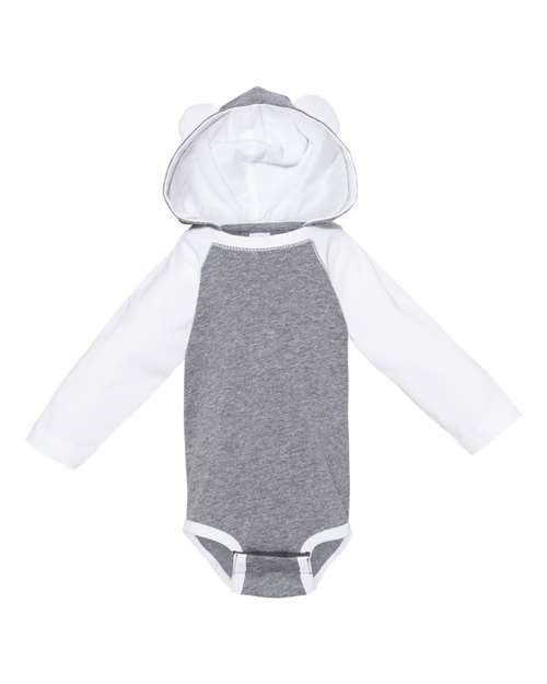 Rabbit Skins Infant Fine Jersey Character Hooded Long Sleeve Bodysuit with Ears 4418