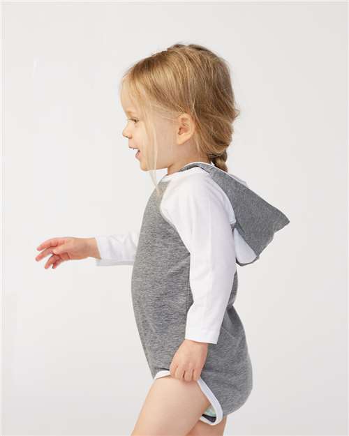 Rabbit Skins Infant Fine Jersey Character Hooded Long Sleeve Bodysuit with Ears 4418