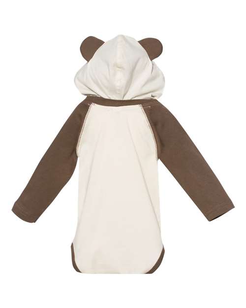 Rabbit Skins Infant Fine Jersey Character Hooded Long Sleeve Bodysuit with Ears 4418