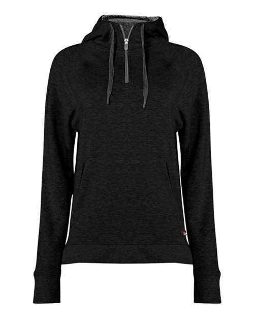 Badger Women's FitFlex French Terry Quarter-Zip Hooded Pullover 1051