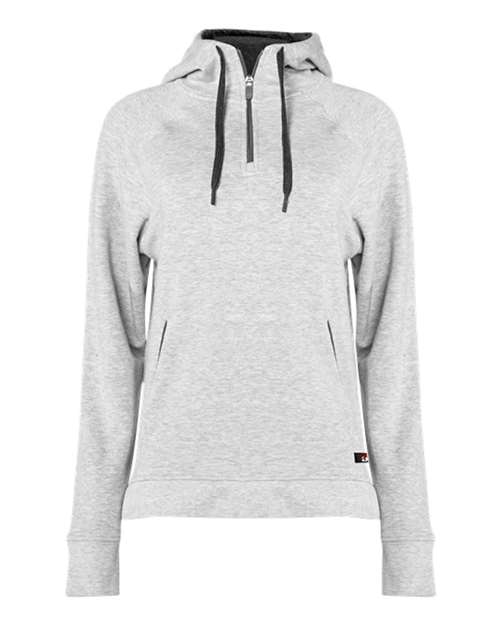 Badger Women's FitFlex French Terry Quarter-Zip Hooded Pullover 1051