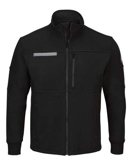 Bulwark Men's Zip Front Fleece Jacket-Cotton /Spandex Blend SEZ2