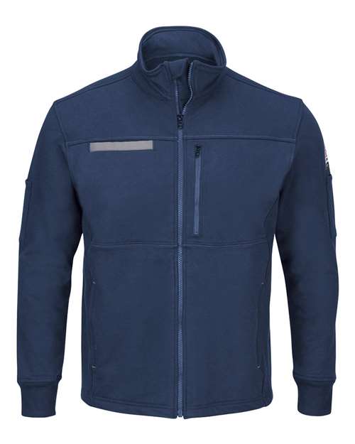 Bulwark Men's Zip Front Fleece Jacket-Cotton /Spandex Blend SEZ2