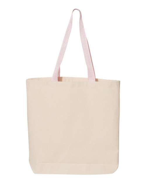 Q-Tees 11L Canvas Tote with Contrast-Color Handles Q4400