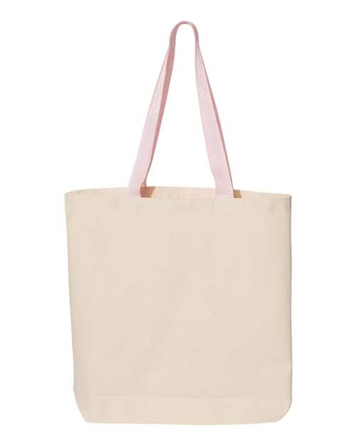 Q-Tees 11L Canvas Tote with Contrast-Color Handles Q4400