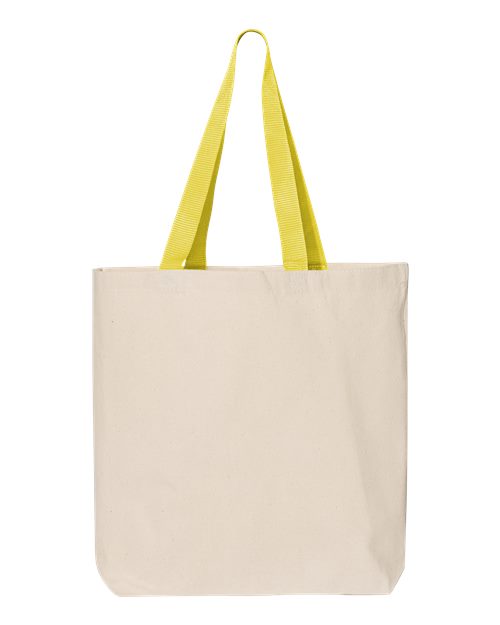 Q-Tees 11L Canvas Tote with Contrast-Color Handles Q4400