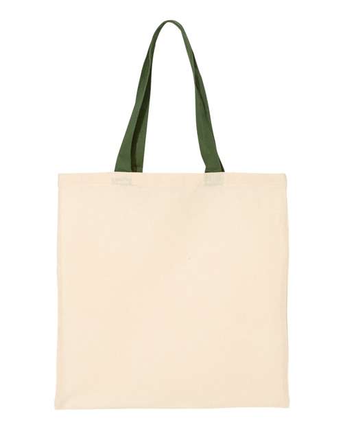 Q-Tees Economical Tote with Contrast-Color Handles QTB6000