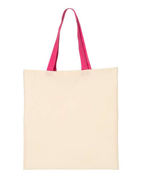 Q-Tees Economical Tote with Contrast-Color Handles QTB6000