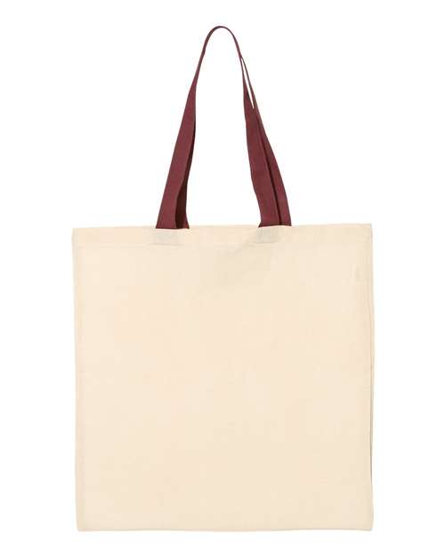 Q-Tees Economical Tote with Contrast-Color Handles QTB6000