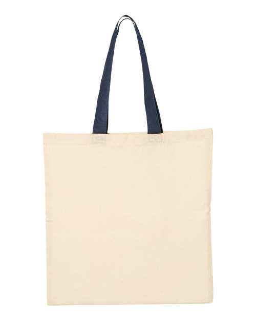 Q-Tees Economical Tote with Contrast-Color Handles QTB6000