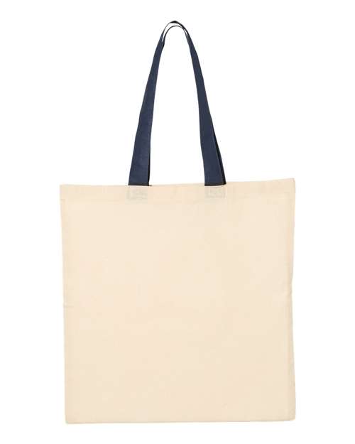 Q-Tees Economical Tote with Contrast-Color Handles QTB6000