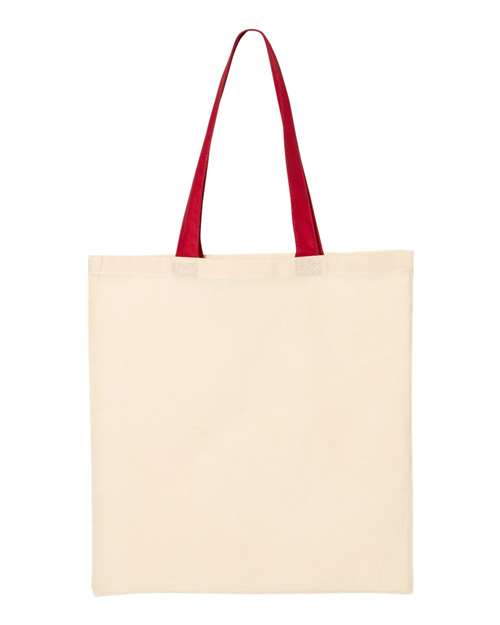 Q-Tees Economical Tote with Contrast-Color Handles QTB6000