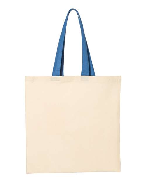 Q-Tees Economical Tote with Contrast-Color Handles QTB6000