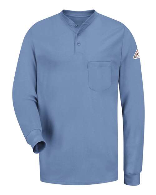 Bulwark Men's Tall Long Sleeve Tagless Henley Shirt SEL2T