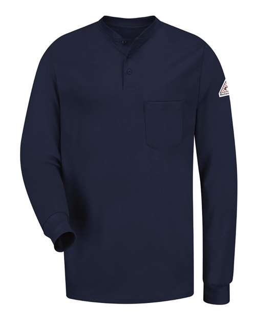 Bulwark Men's Tall Long Sleeve Tagless Henley Shirt SEL2T