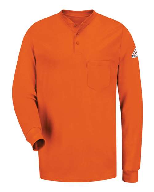 Bulwark Men's Tall Long Sleeve Tagless Henley Shirt SEL2T