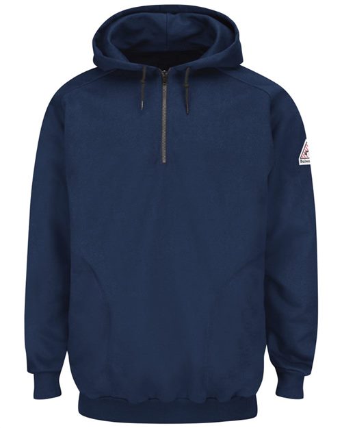 Bulwark Men's Tall Flame Resistant Quarter-Zip Hooded Sweatshirt SEH8T