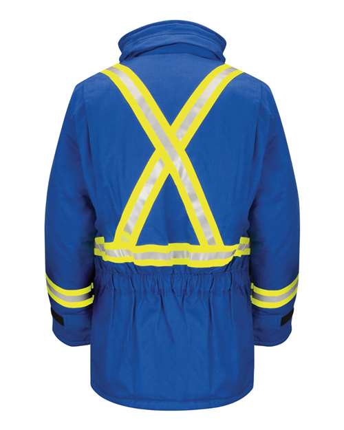 Bulwark Men's Long Deluxe Parka With Reflective Trim - EXCEL FR® ComforTouch JLPCL