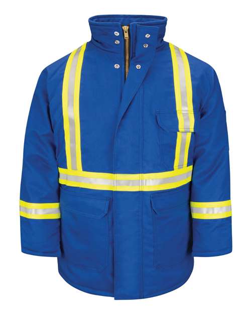 Bulwark Men's Long Deluxe Parka With Reflective Trim - EXCEL FR® ComforTouch JLPCL