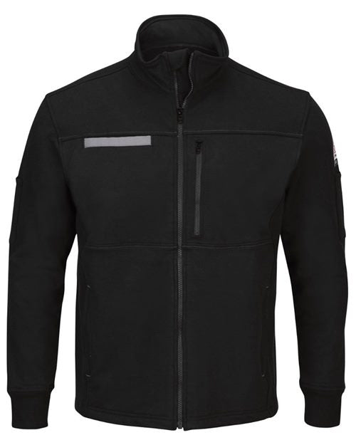 Bulwark Men's Tall Zip Front Fleece Jacket-Cotton /Spandex Blend SEZ2T