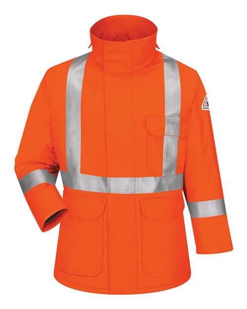 Bulwark Men's Long Deluxe Parka With Reflective Trim - EXCEL FR® ComforTouch JLPCL