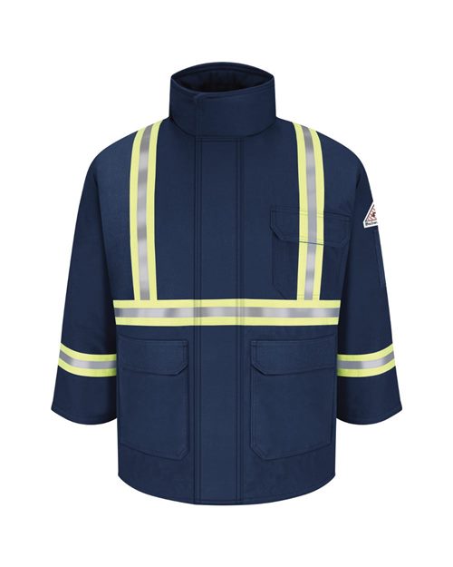 Bulwark Men's Long Deluxe Parka With Reflective Trim - EXCEL FR® ComforTouch JLPCL