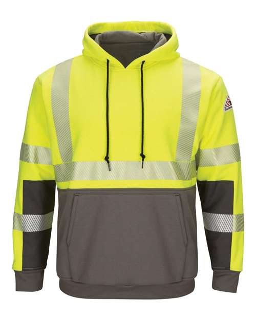 Bulwark Men's Tall Hi-Visibility Color-Blocked Hooded Sweatshirt SMB4T