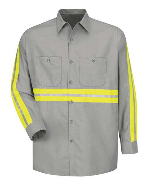Red Kap Men's Tall Industrial Enhanced-Visibility Long Sleeve Work Shirt SP14ET