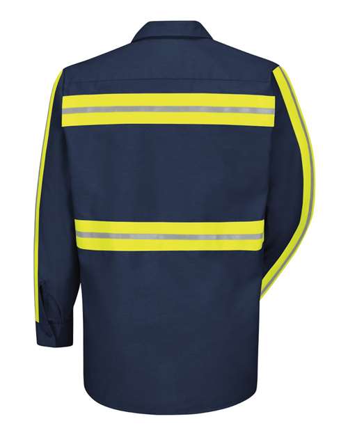 Red Kap Men's Tall Industrial Enhanced-Visibility Long Sleeve Work Shirt SP14ET