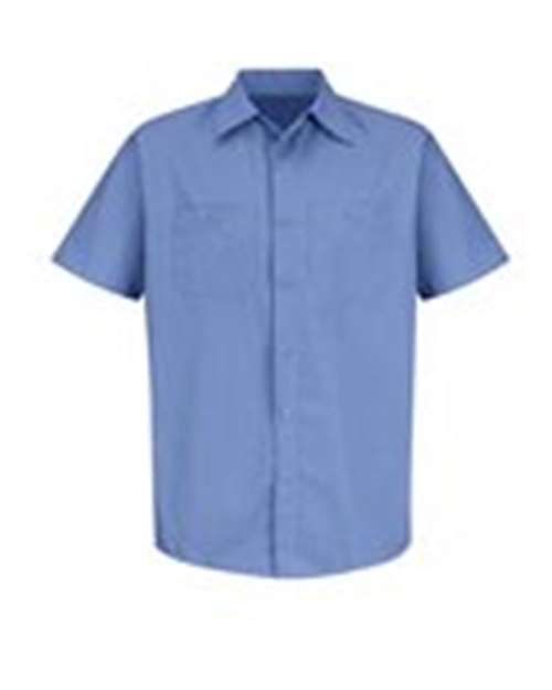 Red Kap Men's Tall Industrial Stripe Short Sleeve Work Shirt SB22T