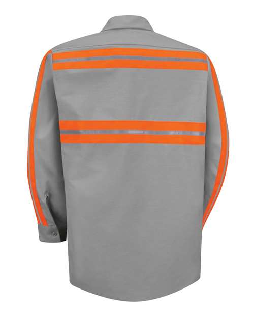 Red Kap Men's Tall Industrial Enhanced-Visibility Long Sleeve Work Shirt SP14ET