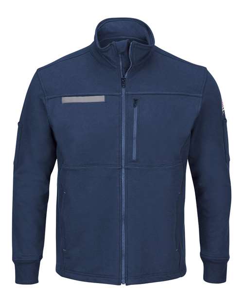 Bulwark Men's Tall Zip Front Fleece Jacket-Cotton /Spandex Blend SEZ2T