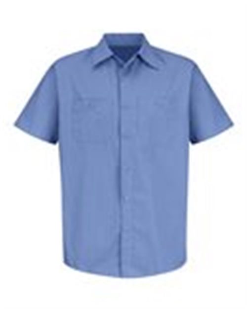 Red Kap Men's Tall Industrial Stripe Short Sleeve Work Shirt SB22T