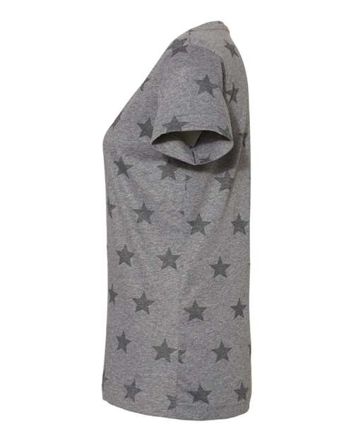 Code Five Women's Star Print Scoop Neck Tee 3629