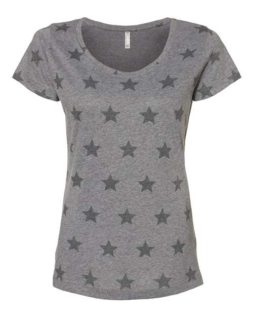 Code Five Women's Star Print Scoop Neck Tee 3629