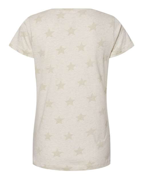 Code Five Women's Star Print Scoop Neck Tee 3629
