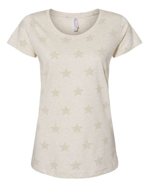Code Five Women's Star Print Scoop Neck Tee 3629