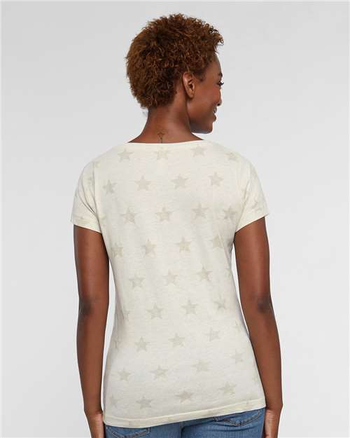 Code Five Women's Star Print Scoop Neck Tee 3629