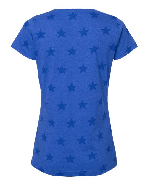 Code Five Women's Star Print Scoop Neck Tee 3629