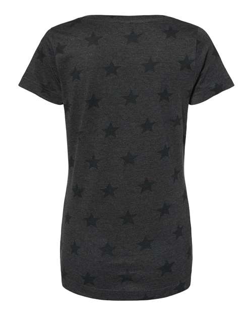 Code Five Women's Star Print Scoop Neck Tee 3629