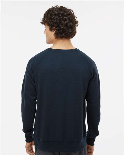 J. America Men's Ripple Fleece Raglan Crewneck Sweatshirt 8707